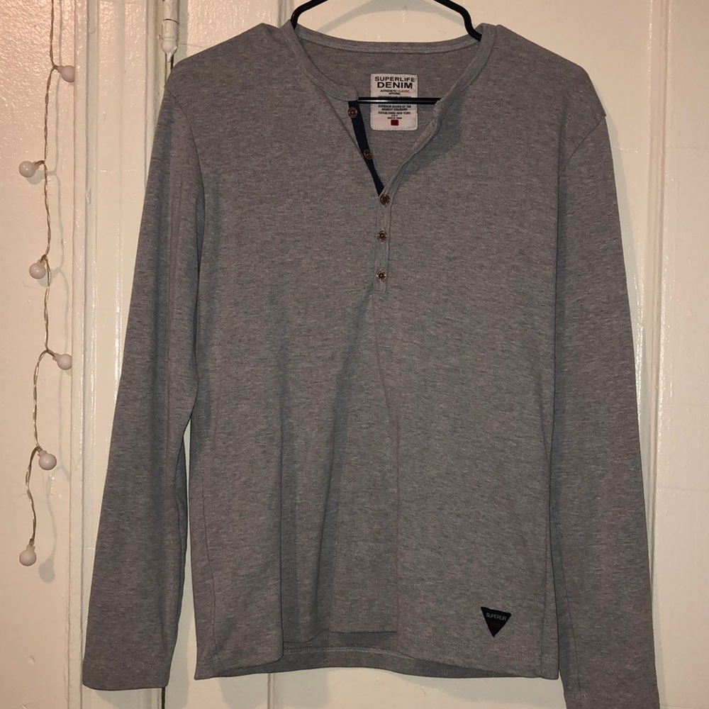 Grey Long-Sleeved Shirt